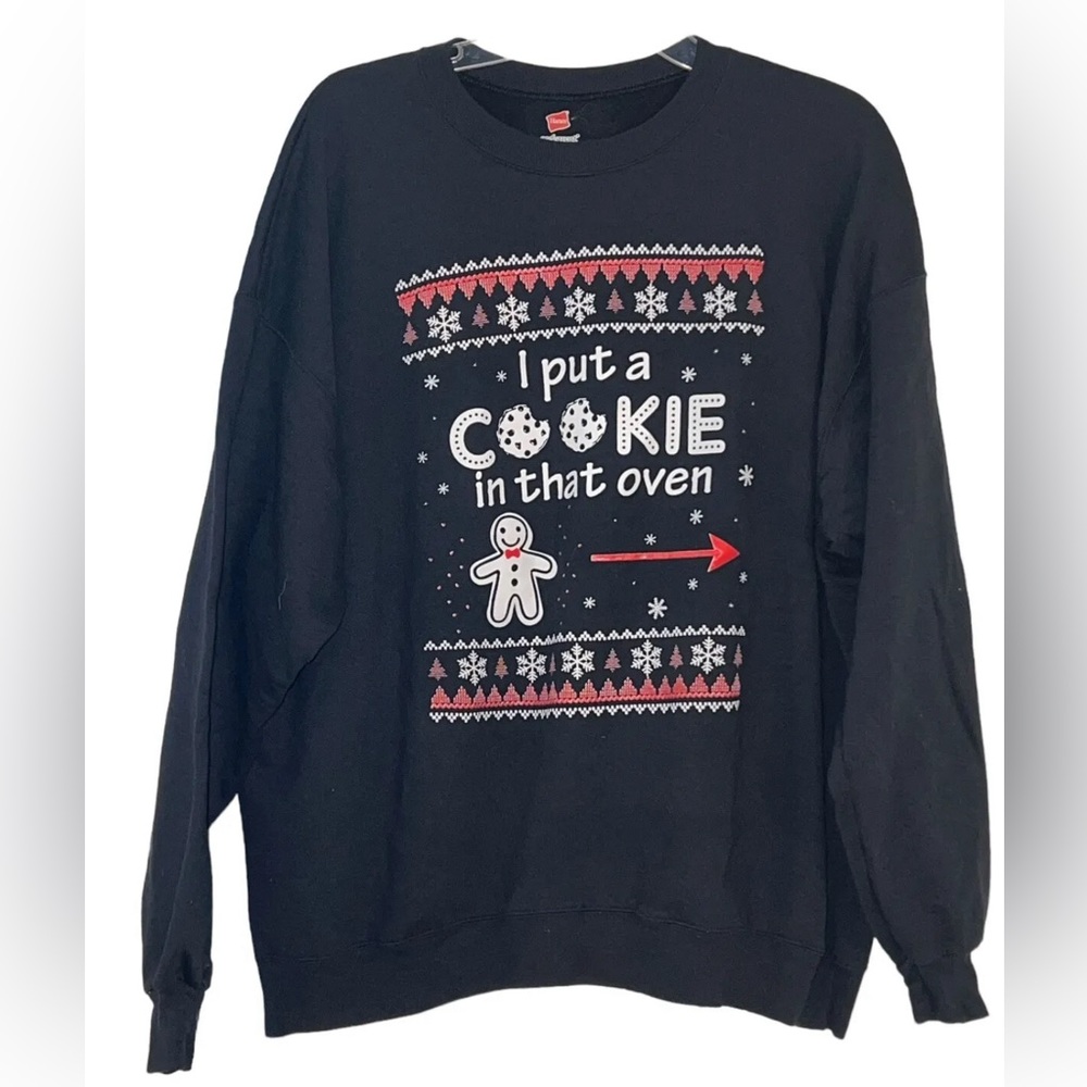 Hanes Mens Pregnancy Announcement Cookie Oven Winter  XL 52” Chest